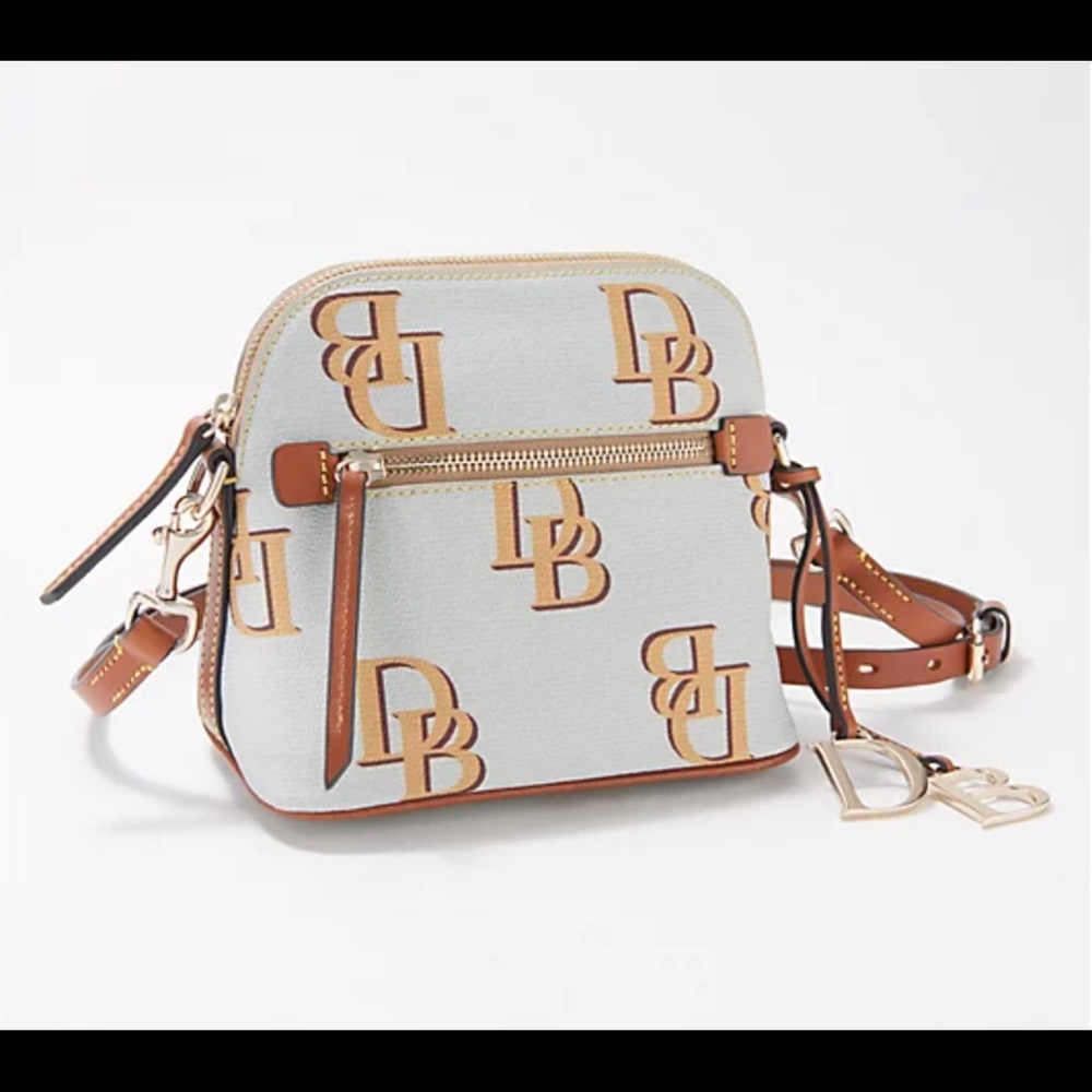 Dooney & Bourke Domed Monogram Crossbody Beige